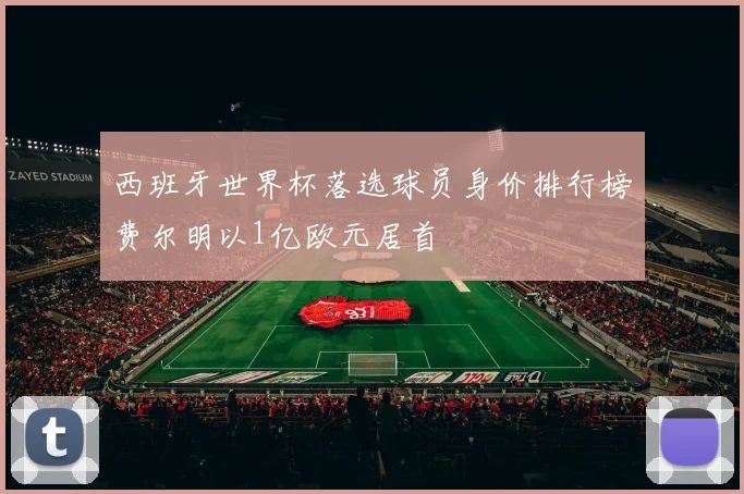 西班牙世界杯落选球员身价排行榜费尔明以1亿欧元居首